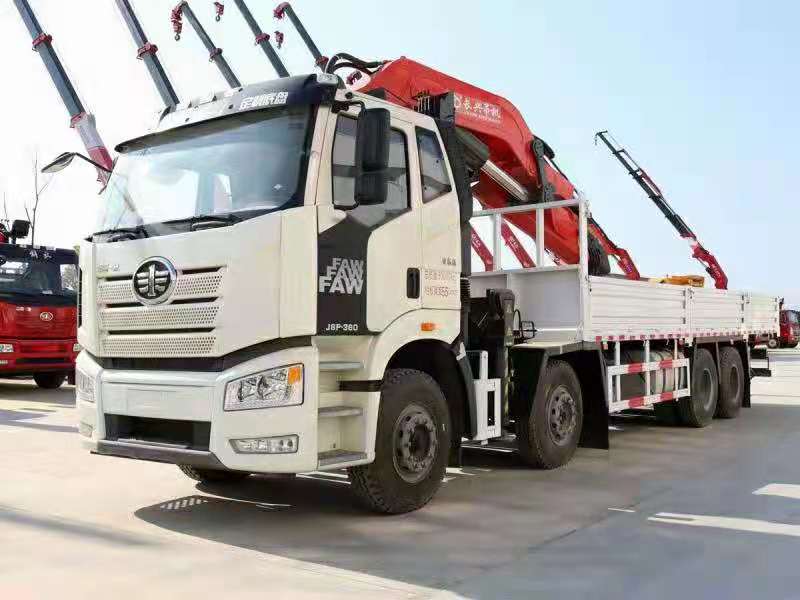 國六解放J6P隨車吊 長興38噸7節(jié)折臂吊機